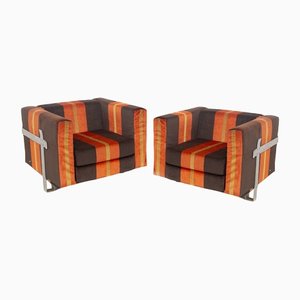 Set of Orange Club Chairs by Luigi Hunting Dominioni for Azucena