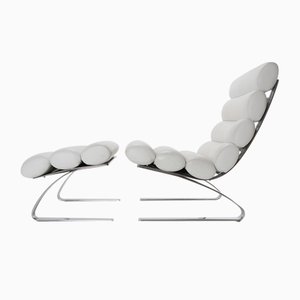 Sinus Lounge Chair With Ottoman by Adolf & Schräpfer for COR, Set of 2