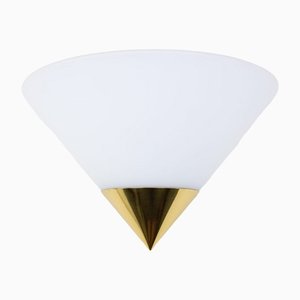 Huge Wall Lamp in Gold and Opal Glass from Limburg, 1970s
