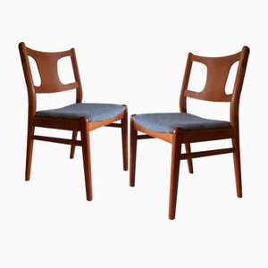 Danish Teak Dining or Side Chairs, 1960s, Set of 2