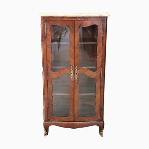 Antique Vitrine With Marble Top, 1880s
