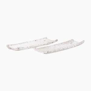 Japanese Modern White Crackle Incense Holders from Laab Milano, Set of 2