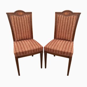 Art Nouveau Inlaid Chairs, 1920s, Set of 2