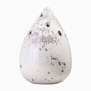 Japanese Modern Goccia Raku White Ceramic Incense Holder