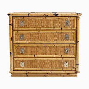 Bamboo & Wicker Chest of Drawers from Dal Vera, Italy, 1960s