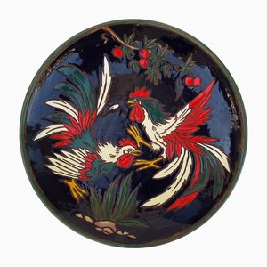 Vintage Fighting Roosters Wall Plate