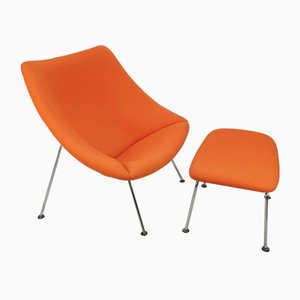 Oyster Chair and Ottoman by Pierre Paulin for Artifort, Set of 2