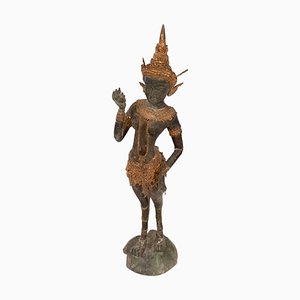 Antike Skulptur aus Eisen & Messing, Bali