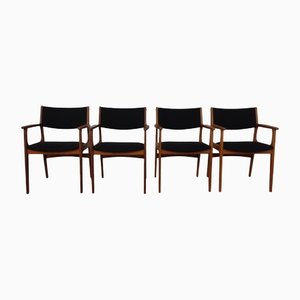 Fauteuils Mid-Century en Teck, Danemark, 1960s, Set de 4