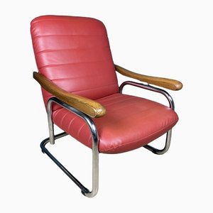 Mid-Century Modern Italian Red Lounge Chair, 1970s