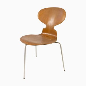 Silla Ant modelo 3101 de madera clara de Arne Jacobsen para Fritz Hansen, años 50