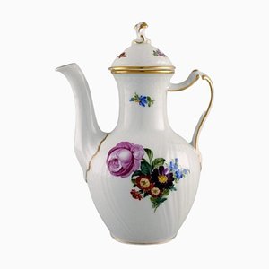 Saxon Flower Coffee Pot in Hand-Painted Porcelain from Royal Copenhagen