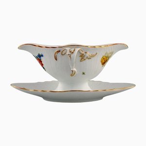 Saxon Flower Sauce Boat in Hand-Painted Porcelain from Royal Copenhagen