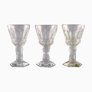 Französische Art Deco Weißweingläser aus Kristallglas von Baccarat, 3er Set