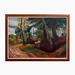 Charles Kvapil, paisaje, 1928, óleo sobre lienzo, enmarcado