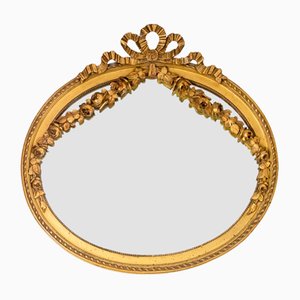 Specchio in stile Luigi XVI in legno dorato e intagliato, fine XIX secolo
