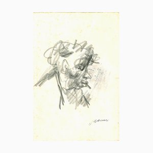 Mino Maccari, The Profile, Dessin Original, Mid-20th-Century