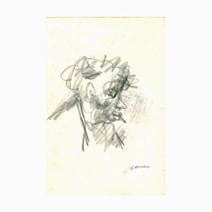 Mino Maccari, The Profile, Original Drawing, Mid-20th-Century