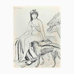 Diana Goddess, dibujo original, principios del siglo XX