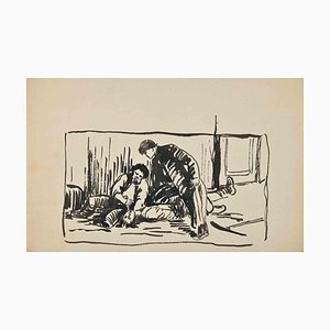 The Murder, Original Drawing, Early 20th-Century