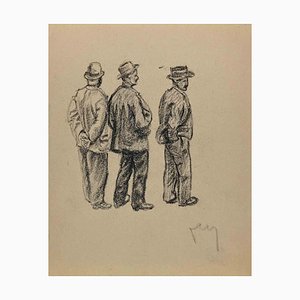 The Standing Men, Original Drawing, Early 20th-Century