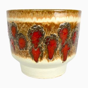 Vintage Ceramic Flower Pot with Fat Lava