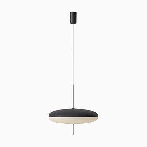 Model 2065 Ceiling Lamp with Black White Diffuser and Black Hardware by Gino Sarfatti for Astep