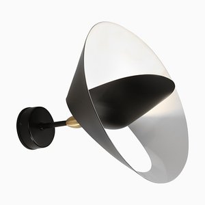 Mid-Century Modern Black Saturn Wall Lamp by Serge Mouille for Editions Serge Mouille