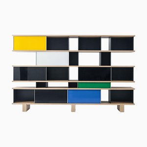 Wood and Aluminium Nuage Shelving Unit by Charlotte Perriand for Cassina