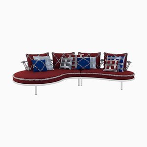 Stahl, Seil und Stoff Trampolin Outdoor Sofa von Patricia Urquiola für Cassina
