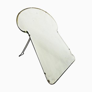 Mid-Century Italian Table Mirror in Wood and Iron from Luigi Fontana, 1950s