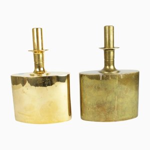 Gold Coating Liquor Bottles by Pierre Forsell for Skultuna, Set of 2