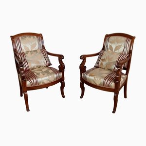 Chaises en Acajou, 19ème Siècle, Set de 2