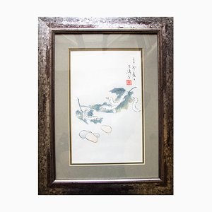 Spring, Caterpillars, Japanese Woodcut, Framed