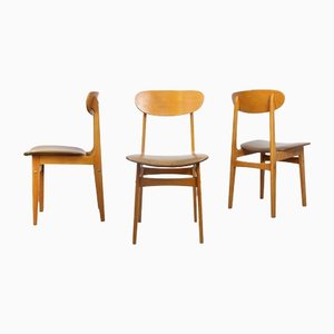 Vintage Italian Leatherette Dining Chairs, Set of 3