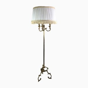 Louis XV Style Gold Bronze Lamp with 3 Lights, 1960s