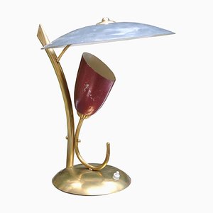 Mid-Century Brass Table Lamp in the Style of Angelo Lelli, 1950s