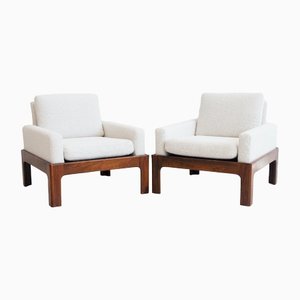 Hardwood Armchairs with Bouclé Fabric by Niels Eilersen, 1960s, Set of 2