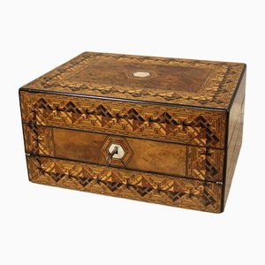 19th Century English Walnut Vanity Box or Travel Desk