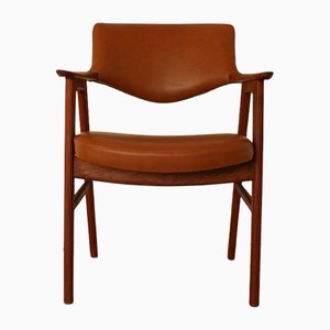 Dänischer Modell 43 Stuhl aus Teak & Leder von Erik Kirkegaard für Høng Stolefabrik, 1960er
