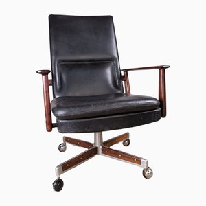 Large Danish Rio Rosewood & Leather Model 419 Desk Chair by Arne Vodder for Sibast Mbler, 1960