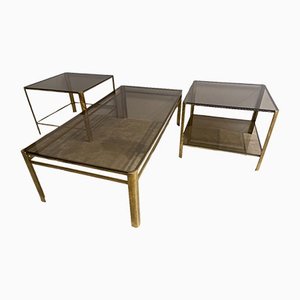 Vintage Bronze Tables by Jacques Quinet, 1960s, Set of 3