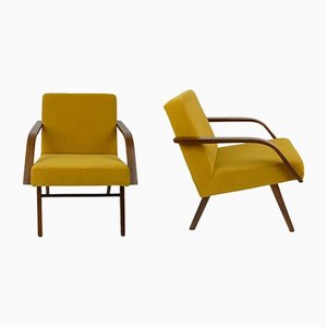 Vintage Mid-Century Yellow Armchairs, 1960s, Set of 2