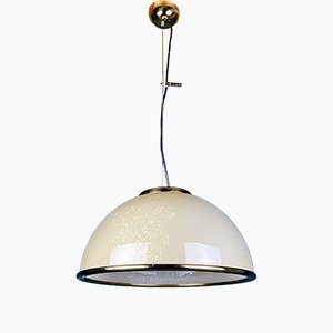 Vintage Beige Murano Glass Pendant Lamp by F. Fabbian, Italy, 1970s