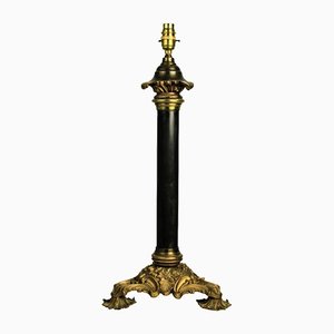 Antique English Table Lamp in Bronze and Ormolu