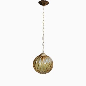 Lámpara de araña italiana de cristal de Murano de Venini, años 50