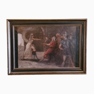 Cassandra Warns the Trojans, 19th-Century, Oil on Canvas, Framed