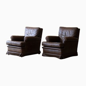 Fauteuils en Cuir, Set de 2