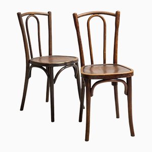 Antique French Side Bistro Chairs by Michael Thonet, Set of 2