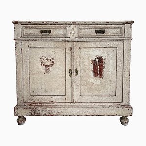 Antique French Vintage 19th Century Painted Distressed Cabinet Cupboard Credenza Chest of Drawers